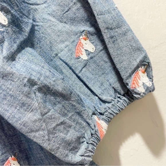 J CREW CREWCUTS Girls Size 14 Clothing Lot Striped Dress & Chambray Unicorn Top - Picture 11 of 13
